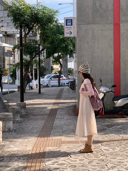 Spring 2025 Chic A-Line Dr Korean Sle Long Svel Women's Faionable Gown Ele Personali Commute Suitable Dr