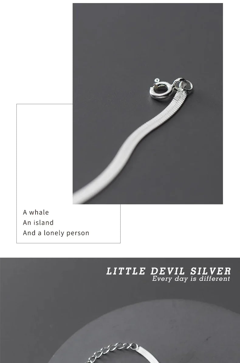 Classic 925 Sterling Silver Charm Braceket or Anklet for Women Adjustable Snake Bone Chain Fine Jewelry 2020 Design