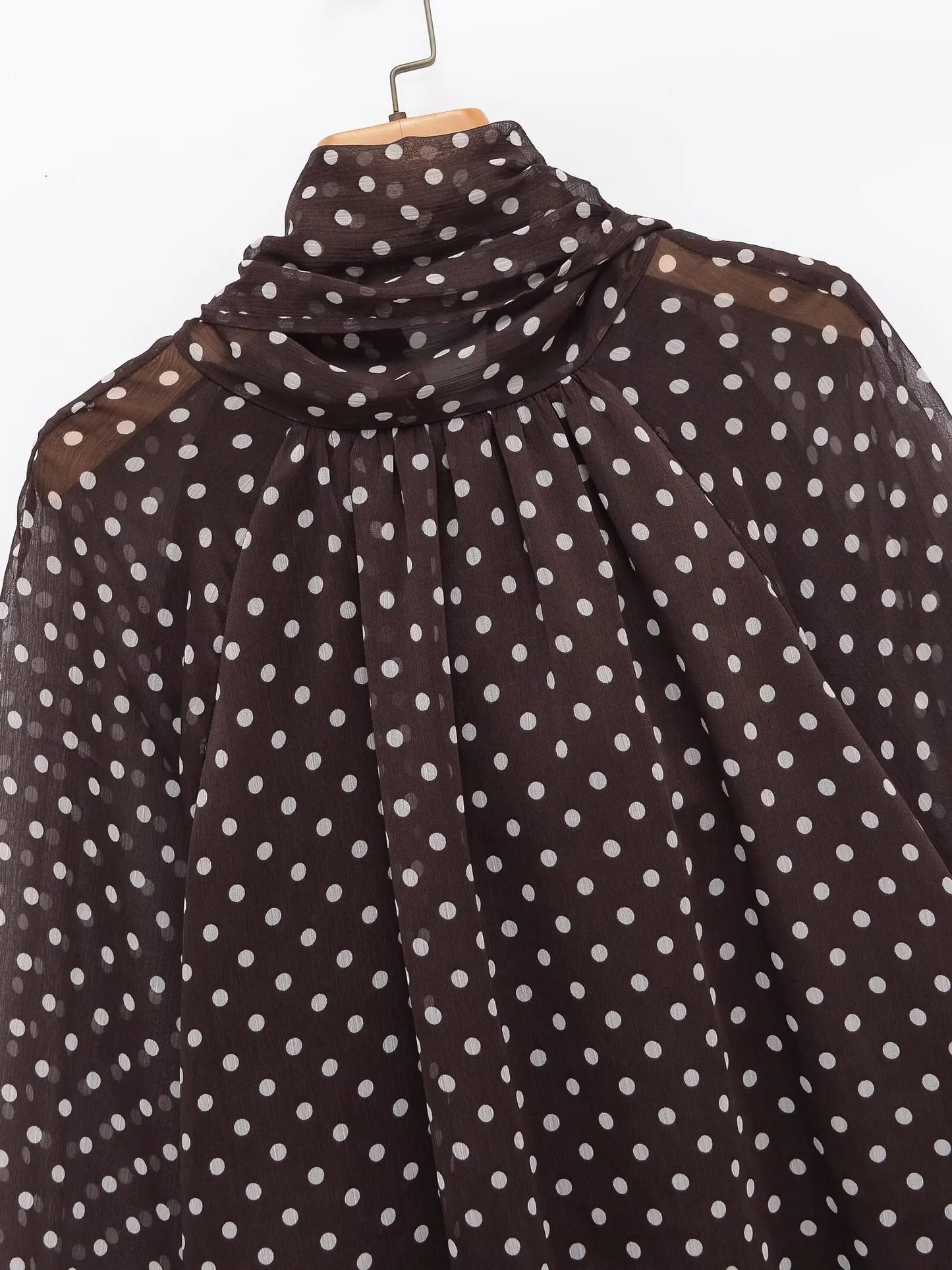 Polka Dot Printed Women Shirt 2026 Spring New Bow Tied Blouse Woman Tops Lady Ruffles Long Sleeve Loose Elegant Blouses Top ﻿