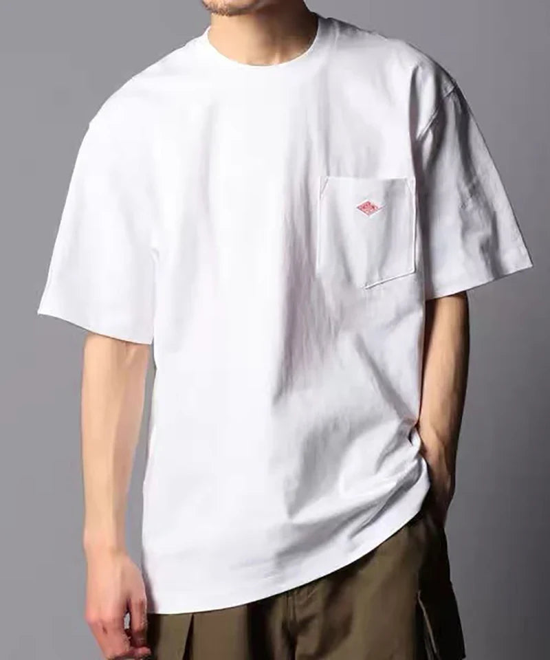 2025 Spring Summer Hot sales Fashion Men Women Pure Cotton Small Icon Embroidery T-Shirt Short Sleeve Tees Simple Solid Pocket