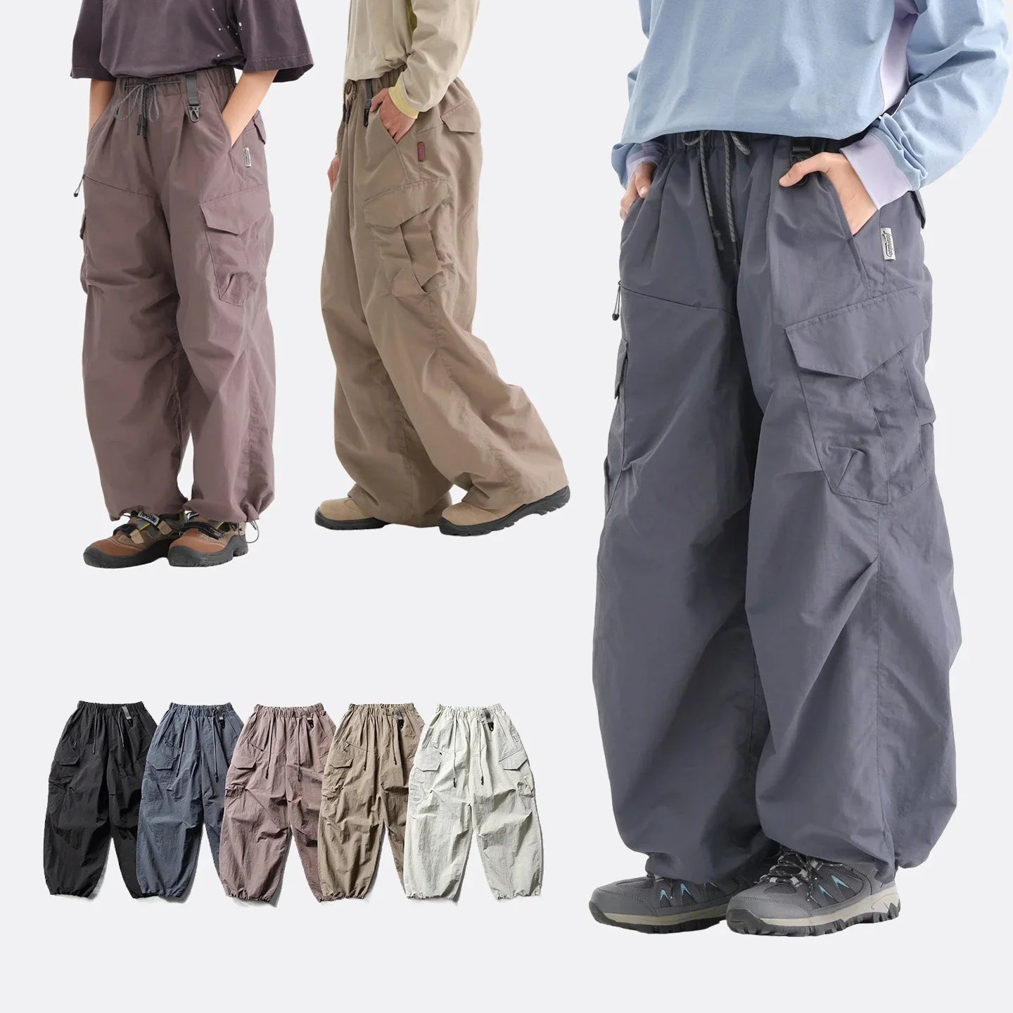 Ultra Loose Lightweight Outdoor Functional Pants Men Women Waterproof Quick Dry Techwear Wide Leg Cargo Pant Track Trouser