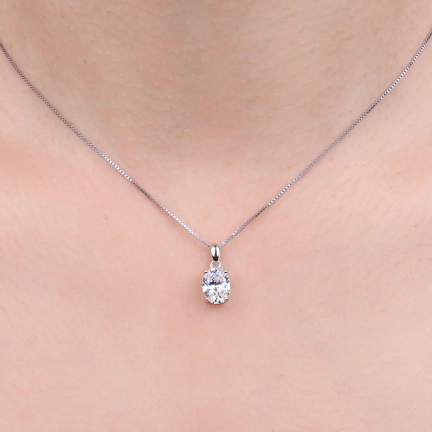 Moissanite D Color 1ct 2ct Oval S925 Sterling Silver Pendant Necklace for Woman No Chain Yellow Rose Gold Plated