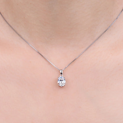 Moissanite D Color 1ct 2ct Oval S925 Sterling Silver Pendant Necklace for Woman No Chain Yellow Rose Gold Plated