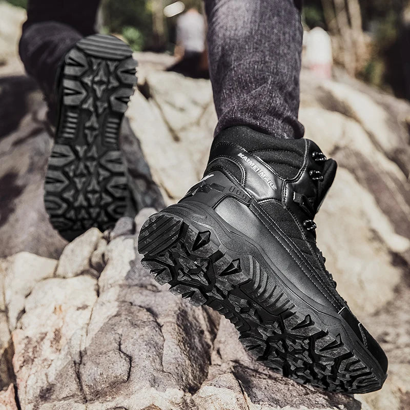 2025 Fashion Men's Desert Combat Boots Outdoor Non-slip Hiking Shoes Waterproof Men's Work Boots Men Tactical Boots Ankle Boots