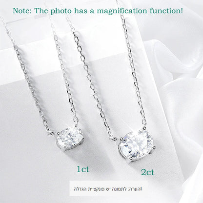 14K Plated 1-3CT Moissanite Necklaces Pendant Women Girls Birthday Gift Chain Lab Diamond Jewelry 925 Sterling Silver GRA