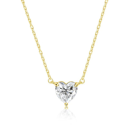 1-3Carat Heart Cut Moissanite Pendant Necklace for Women S925 Silver 18k Gold Plated Solitaire Necklace Jewelry Anniversary Gift