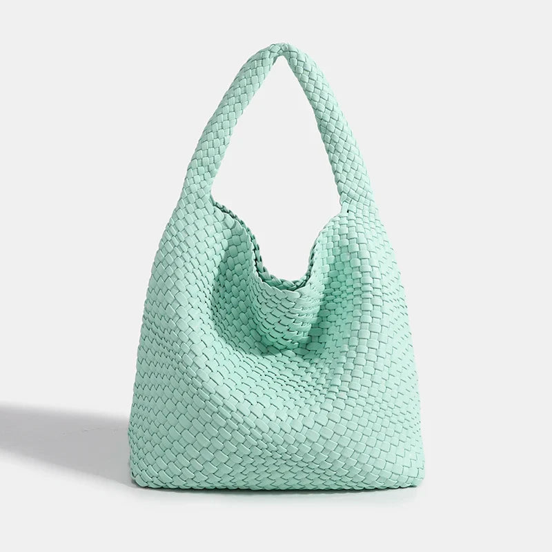 Designer Hand knitting bag PU Large women's Woven tote bag Mistress gift luxury bag original mark bags CasuaL side bag for women