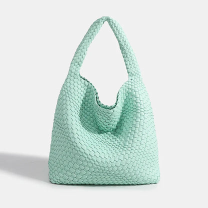 Designer Hand knitting bag PU Large women's Woven tote bag Mistress gift luxury bag original mark bags CasuaL side bag for women
