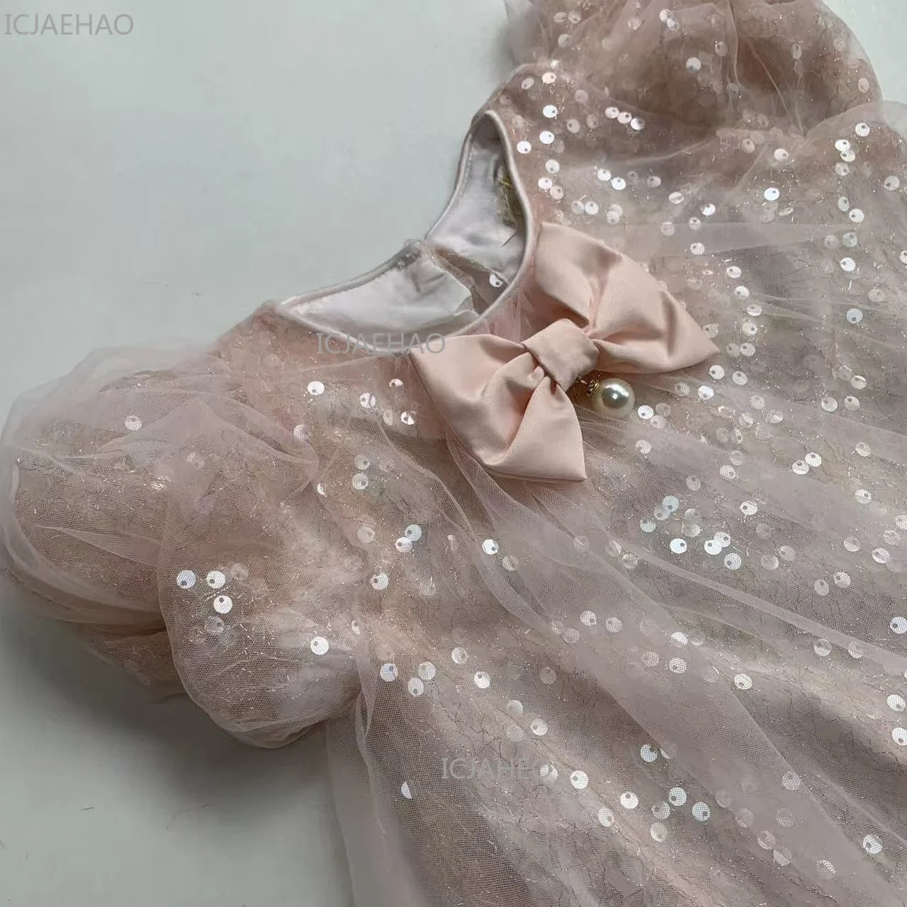 2026 New Summer Dress Girls Sequin Tulle Princess Party Gown Children Pageant Formal Attire Celebration Outfit Elegant Clothes
