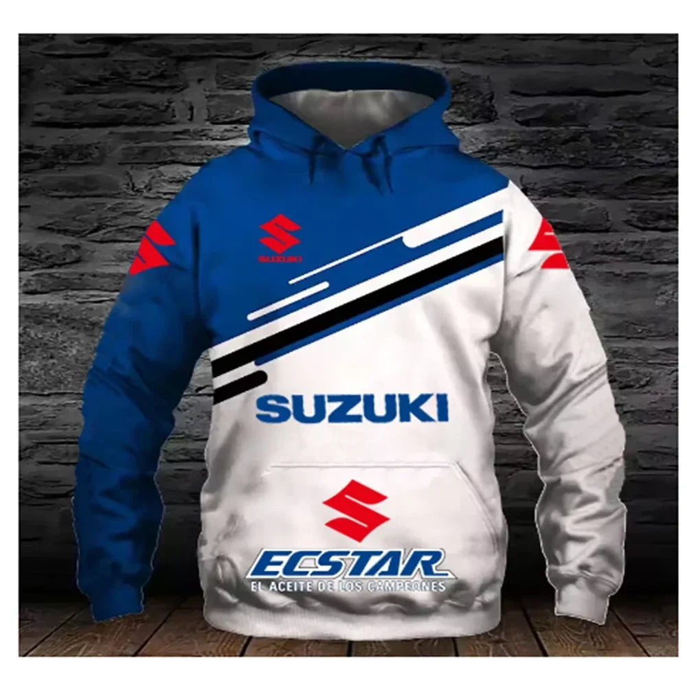 men's hoodie, urban fashion 3D printed casual sportswear, outdoor fashion Suzuki Enduro motorcycle street racing clothing
