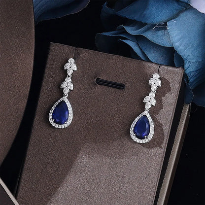 4pcs Bridal Zirconia Jewelry Sets For Women Party, Luxury Dubai Nigeria platinum plating Crystal Wedding Jewelry Sets