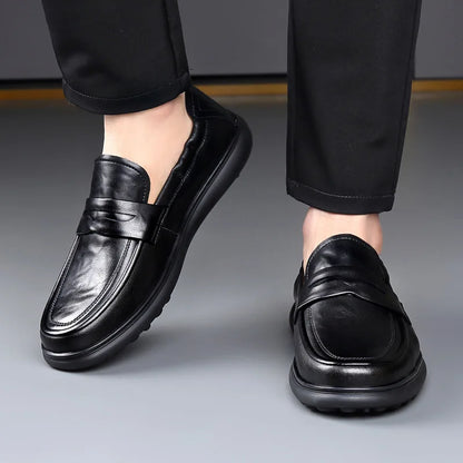 Spring Autumn New Genuine Leather Shoes for Men Black Fashion Business Casual Shoes Male High Quality Designer Loafers Man