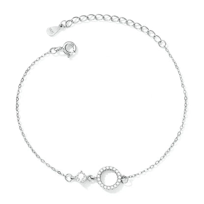 Authentic 925 Sterling Silver Simple Ring Bracelet for Women Simple Basic Bracelet for Female Fine Jewelry Wedding Gift