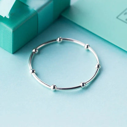 925 Sterling Silver Beads Fashion For Women Adjustable Silver Bracelets Bangles for Women Sterling Silver Fine  Jewelry
