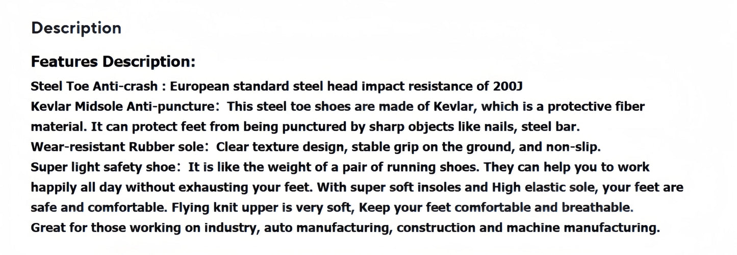 Lightweight Safety Shoes Women Men Air Cushion Work Sneakers Steel Toe Shoes Construction Safety Boots Anti-smash Work Shoes