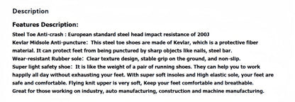 Lightweight Safety Shoes Women Men Air Cushion Work Sneakers Steel Toe Shoes Construction Safety Boots Anti-smash Work Shoes