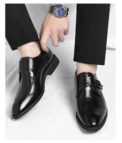 Men's Leather Shoes British Style Business Formal Derby Comfortable Fashionable Casual Footwear-SJ1112
