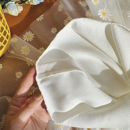 Girls Casual Dresses Little Daisy Flower Mesh Dress for Girls Summer Camisole Pompadour Dress Girls Clothes for2 To 7 Years