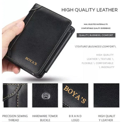 Men's High-Quality Vintage PU Leather Short Wallet, Fashion Zipper Card Holder with Coin Pocket, Durable Casual Daily Men Purse
