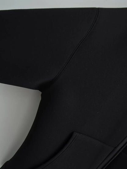 2026 Casual Women's Soild Zipper Hoodie Long Sleeve Big Pocket Zipper Jacket With Hood Female Loose Outerwear Coat Tops