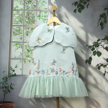 2026 Girls Elegant 3D Floral Bow Princess Gown Dress Children Formal Attire Vestido Costume Birthday Party Kids Clothing Pageant