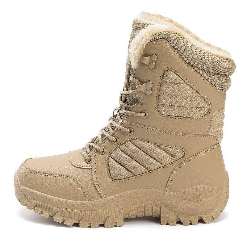 Winter Boot Men's High-top Waterproof Ankle Boots Men Thick Plus Warm Large Size Snow Hiking Boots Outdoor Cotton Shoes Sneakers