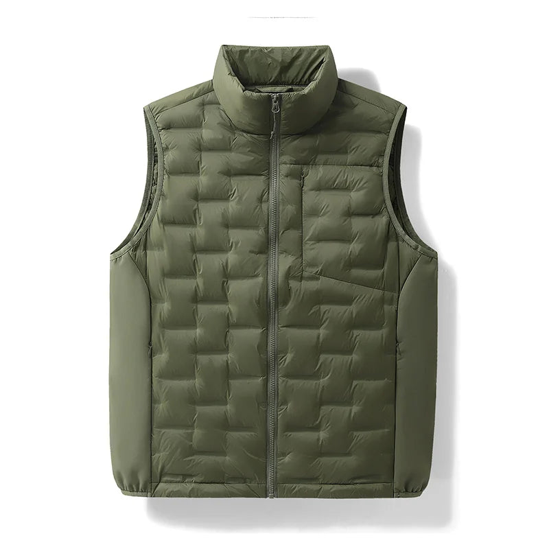 Winter Man White Duck Down Vest Men Waterproof Windproof Casual Sleeveless Vests Man Multi Pocket Warm Ultralight Waistcoat Coat