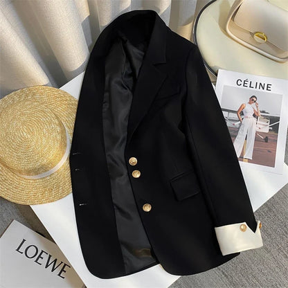 Mint Green Women Blazers 2025 Spring New Jackets Single Breasted Unique Cuff Design Notched Casual Suit Jacket Fashion Lady Coat