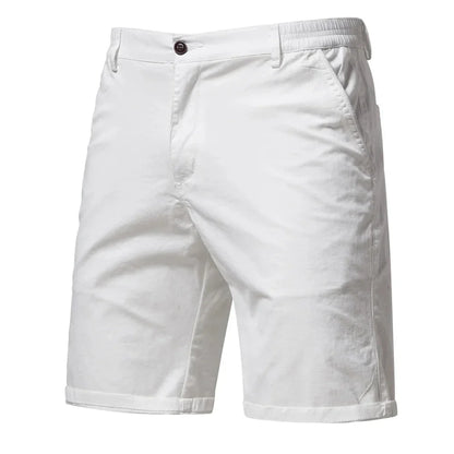 2026 New Summer 100% Cotton Solid Shorts Men High Quality Casual Business Social Elastic Waist Men Shorts 10 Colors Beach Shorts