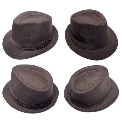 Summer Solid Bright Color Sun Hat British Jazz Hat Top Hat Men's Top Hat Winter Middle-aged and Elderly Jazz Warm Hat Fedora Hat