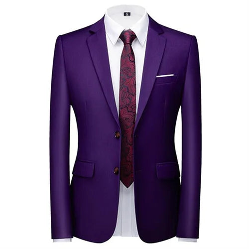 New Male Solid Colour Formal Suit Jacket 21 Colours Available Men Wedding Prom Party Tuxedo Blazer Slim Fit Coats