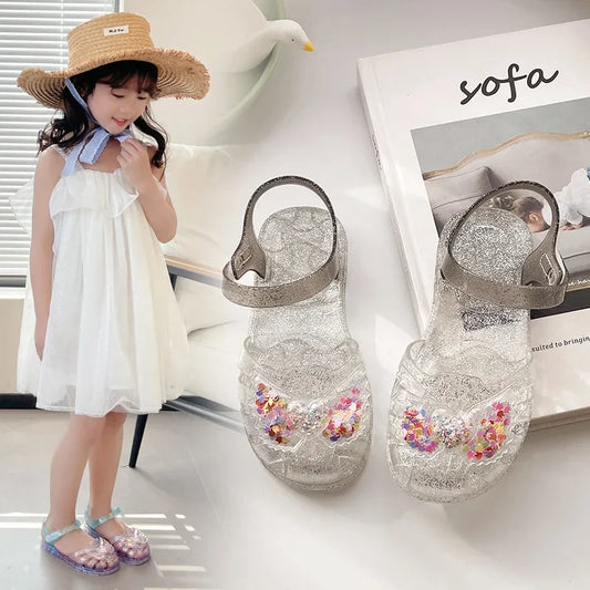 2025 New Summer Children's Sandals Little Princess Shoes Girls Sandals Baby Jelly Shoes Girls Beach Shoes