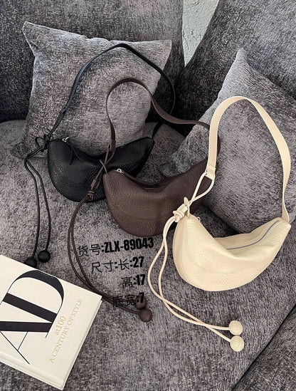 Genuine leather dumpling bag Shoulder Bag Handbag Women's Crossbody Bags Cowhide 2026 large capacity shell-shaped bag