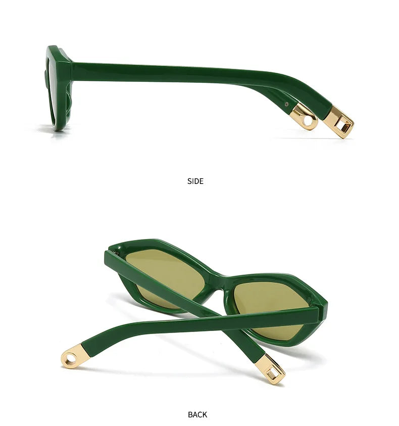 Fashion UV400 Cat Eye Sunglasses for Women Outdoor Stylish Retro Eyewear with Unique Temple Design Sun Glasses Gafas De Sol