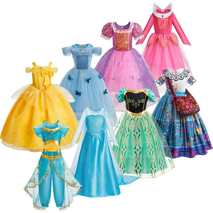 Children Princess Clothing Kids Elsa Anna Cinderella Rapunzel Party Cosplay Dresses Little Girls Christmas Halloween Dress Up