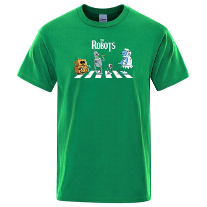 Hot Summer Cotton Men T Shirt Creative droids Printed T-Shirt robot shirt Boy Novelty Men's Short sleeve Tshirt Fashion Tops