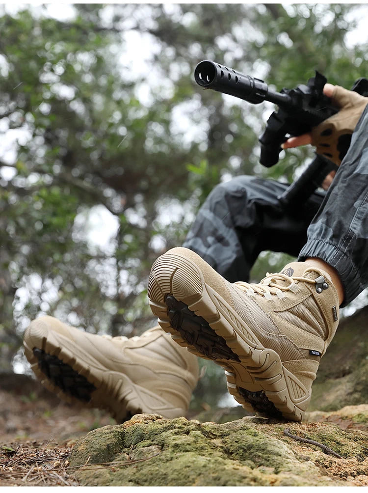 Men's Boot Combat Mens Ankle Boot Tactical Boot Male Shoes Work Safety Shoes Motocycle Boots Men Outdoor Hiking Shoes