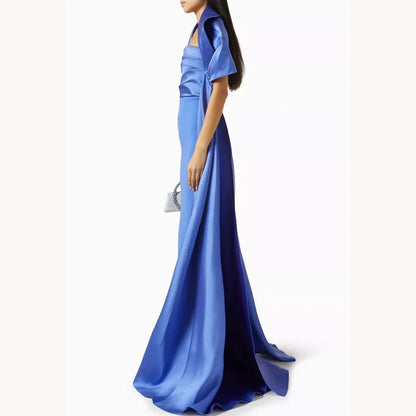 Customized Sexy Elegant Train Dress A-Line Evening Dresses Occasion Formal Exquisite High Quality Prom Party Gowns for Women