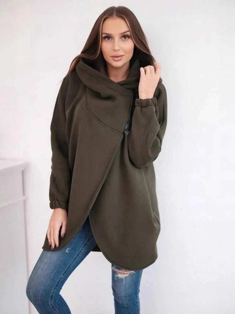 2025 Autumn and Winter Fashion New Women's Sports Loose Velvet Hoodie Zipper Long Sleeve Warm and Cold Proof Hoodie Coat