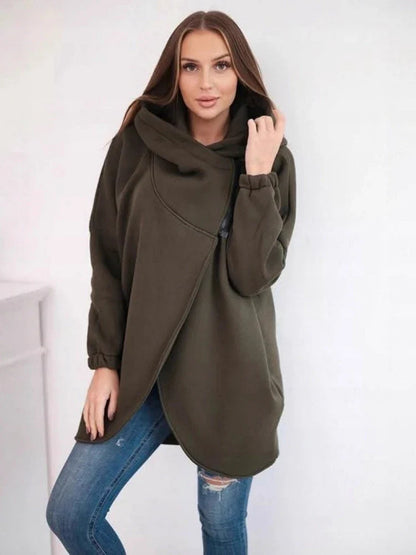 2025 Autumn and Winter Fashion New Women's Sports Loose Velvet Hoodie Zipper Long Sleeve Warm and Cold Proof Hoodie Coat
