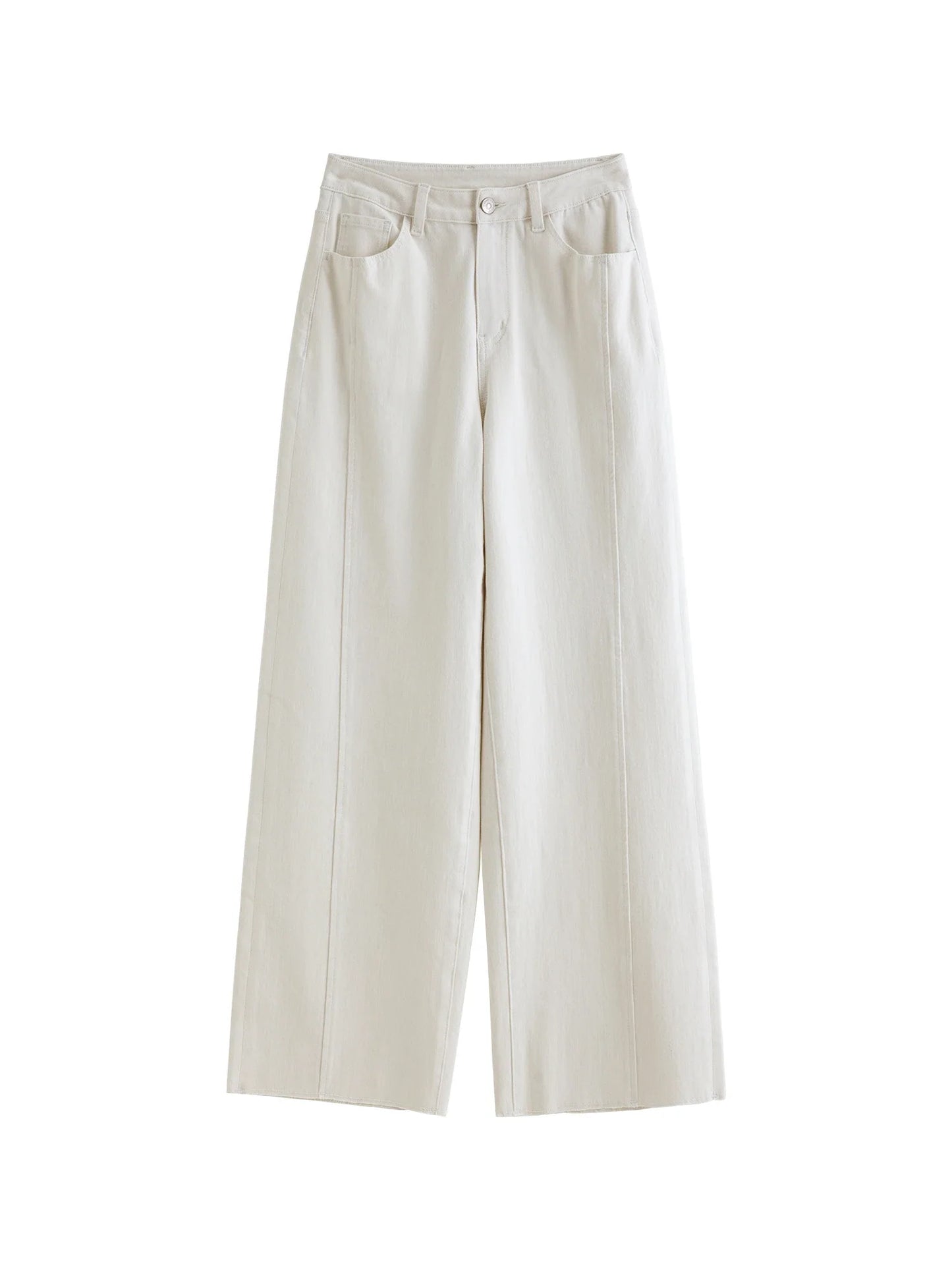 Patchwork Design Straight Ankle-length Jeans Frayed Edges Women's Spring 2026 New Arrivals Commuting Basics