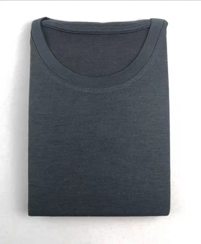 Men's 100% Merino Wool Base Layer Shirt 240G Thermal Top Warm Wicking Breathable Anti-Odor Underwear Warm Clothing Base Layer