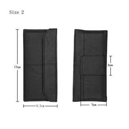 Genuine Leather Slim Phone Pouch Case For iphone 14 13 12 Pro Max Samsung S23 S22 Ultra Belt Clip Holster Cover Bag 4.7-7.2 inch