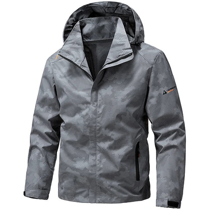 Softshell Outdoor Jacket Men Zip Up Hooded Waterproof Jacket Hiking Camping Windbreaker Lightweight Spring Autumn Coats