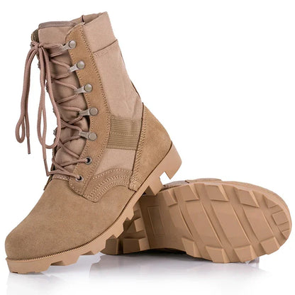 Camouflage Ankle Boots Men Outdoor Genuine Leather Panama Soles Tactical Combat Boots Hunting Work Boot Man Hiking Shoe 47