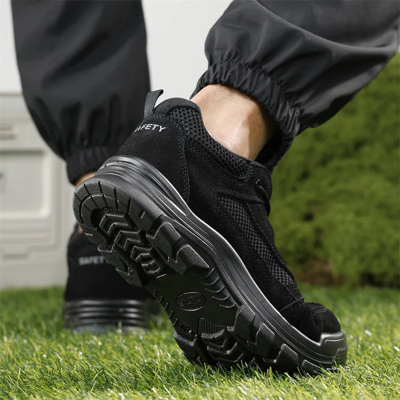 Fashion 2025 Plastic Toe Summer Breathable Labor Shoes Composite Toe Cap Indestructible Work Safety Boots Sneakers Male Footwear