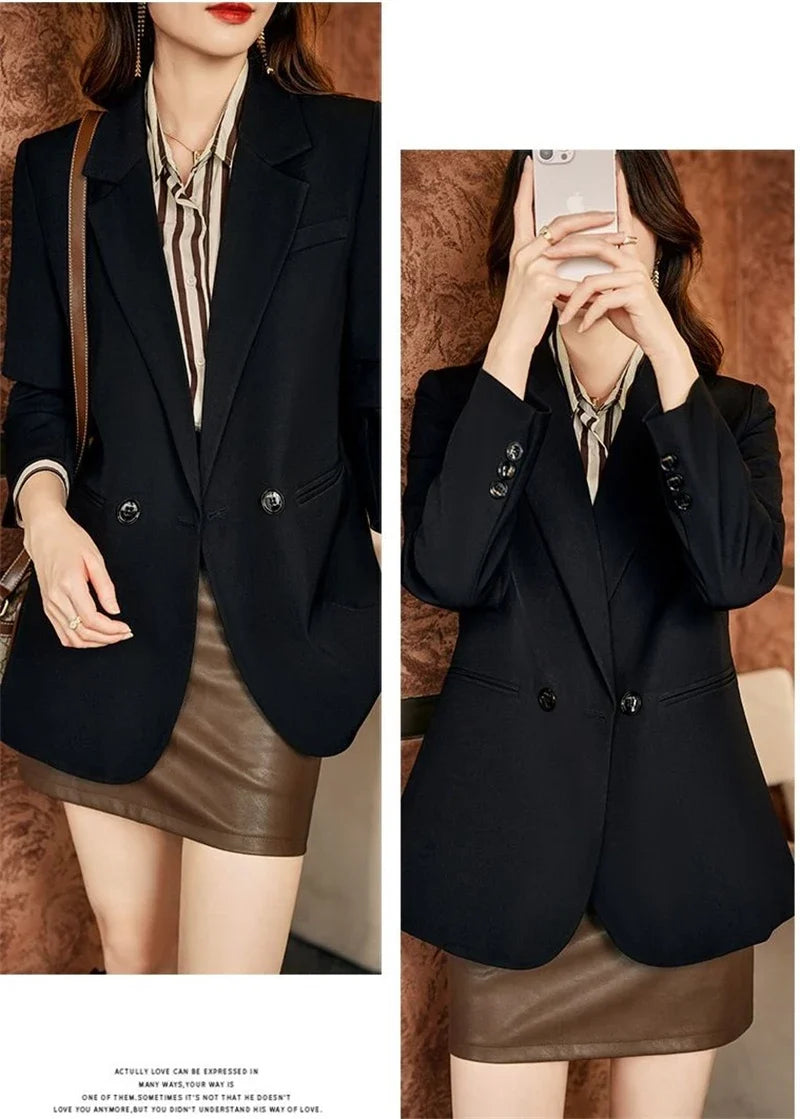 Spring Autumn 2025 Women's Small Suit Jacket Korean Version Leisure Ladies Blazer Coat Temperament Design Sense Lady Outerwear