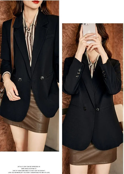 Spring Autumn 2025 Women's Small Suit Jacket Korean Version Leisure Ladies Blazer Coat Temperament Design Sense Lady Outerwear