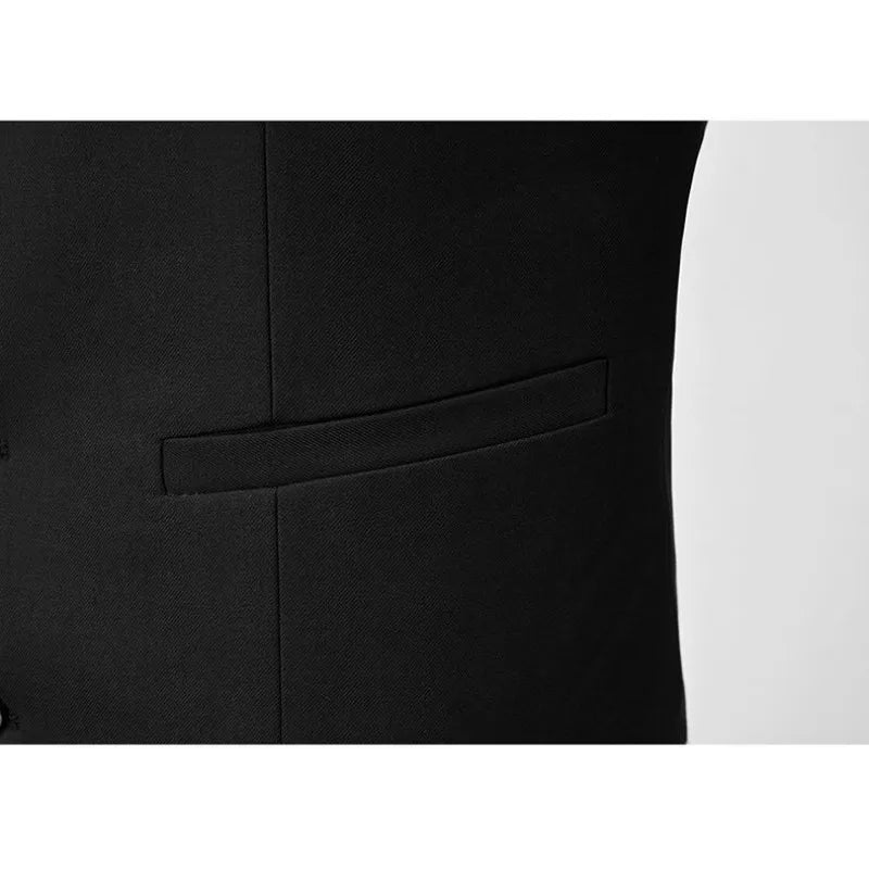 Man Suit Vest Slim V-neck Single-breasted Male Waistcoat Simple Solid Breathable Sleeveless Business Casual Men Vest