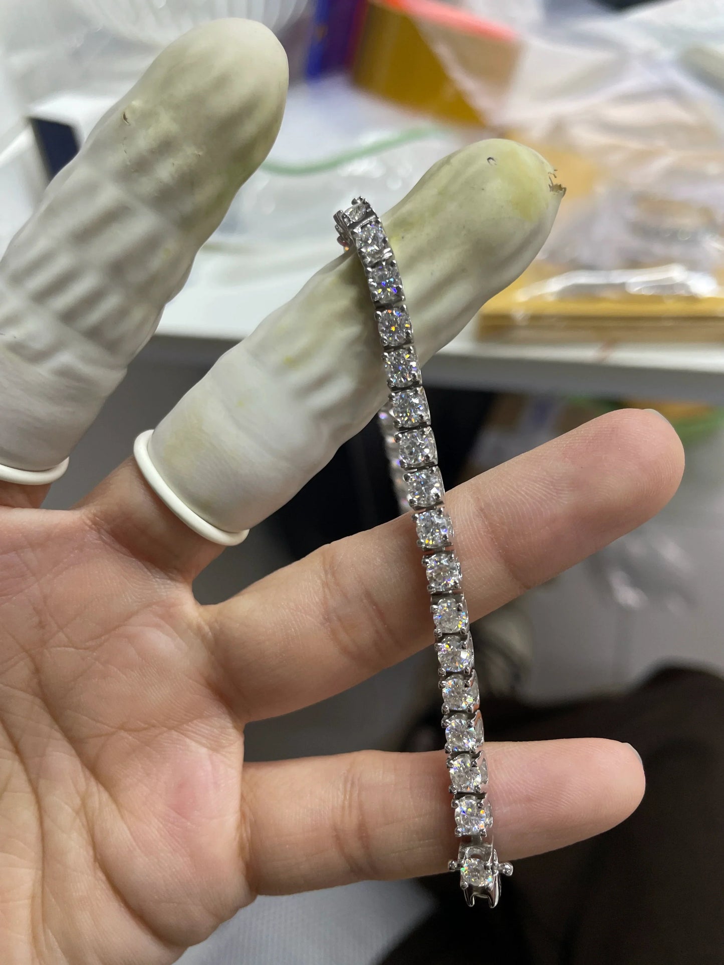 Bull Full 2.5mm 3.5mm D Color Moissanite Tennis Bracelet for Women Wedding Party Fine Jewelry S925 Silver Link Bracelets